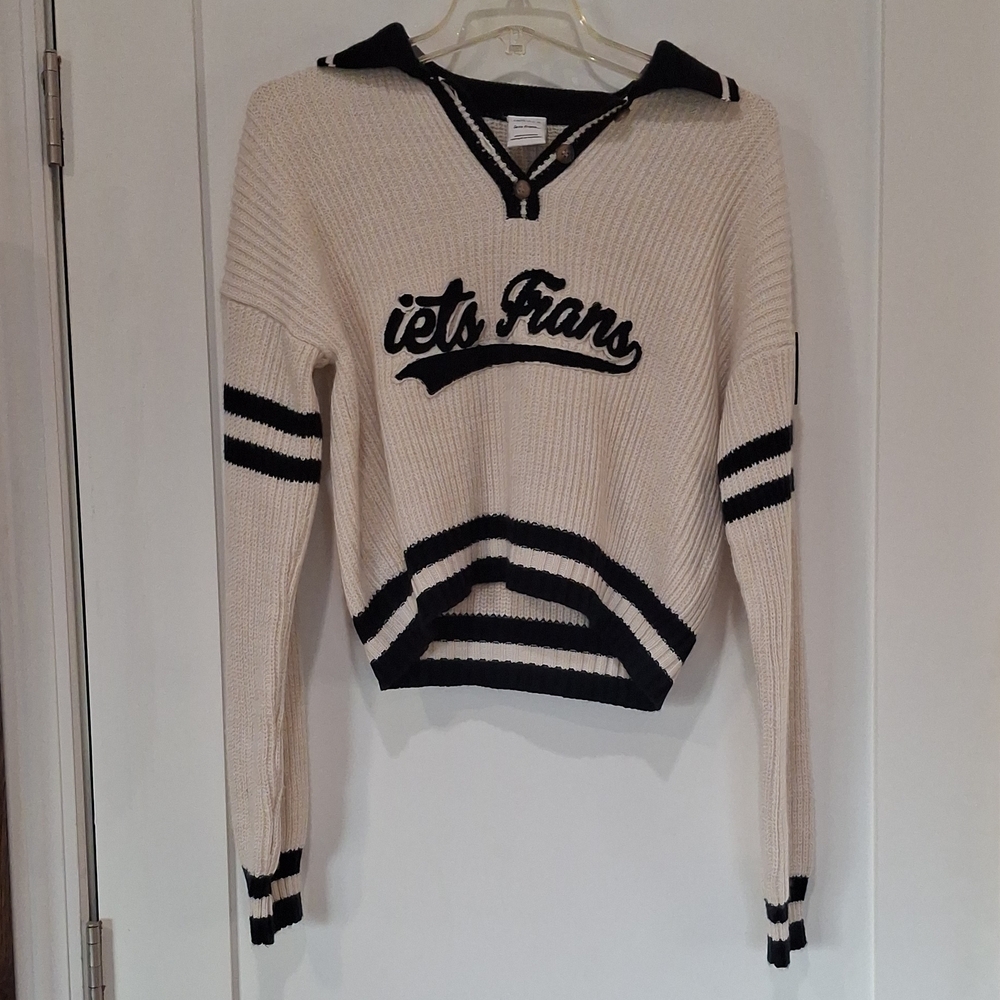 Cream and Black Knit Sweater